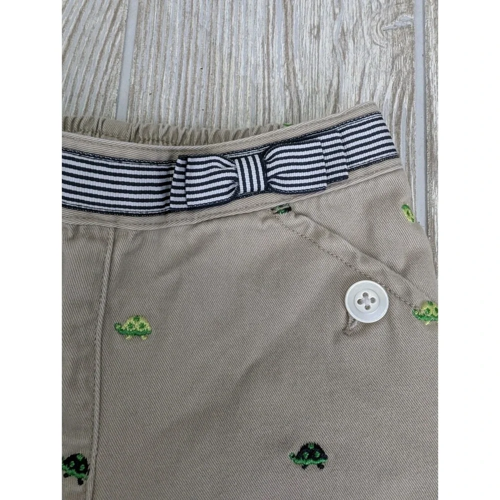 Vintage Gymboree Prep Club Turtle Pants Girls Size 12-18 Months Bow Embroidered